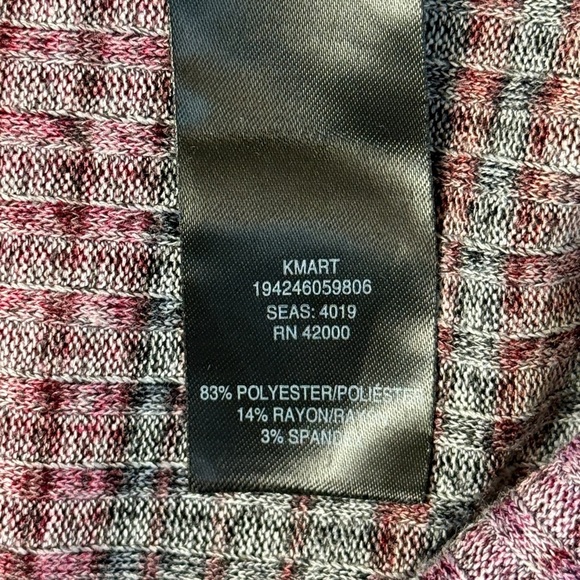 Women’s Plus Striped Long Sleeve Scoop Neck Sweater. Red Black Brown 2X #1509 - Picture 7 of 7